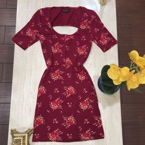 Burgundy Floral Dress